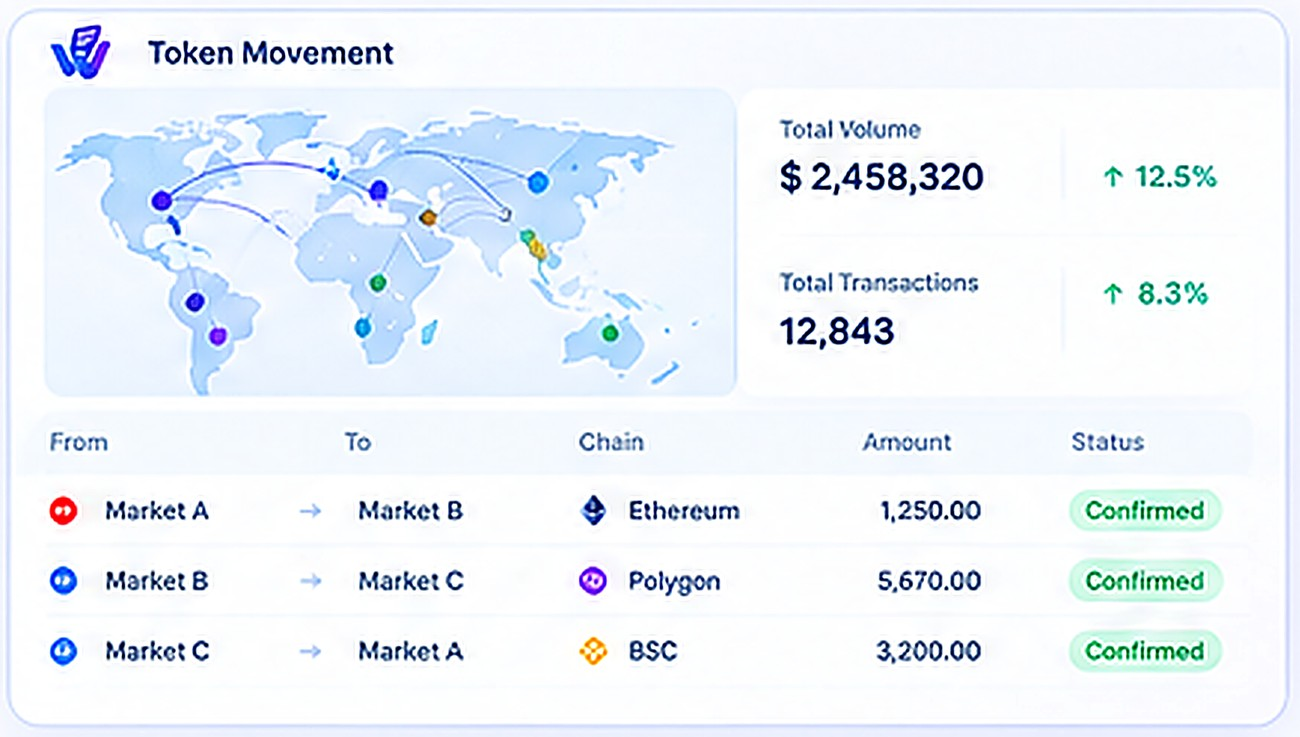 Token movement dashboard